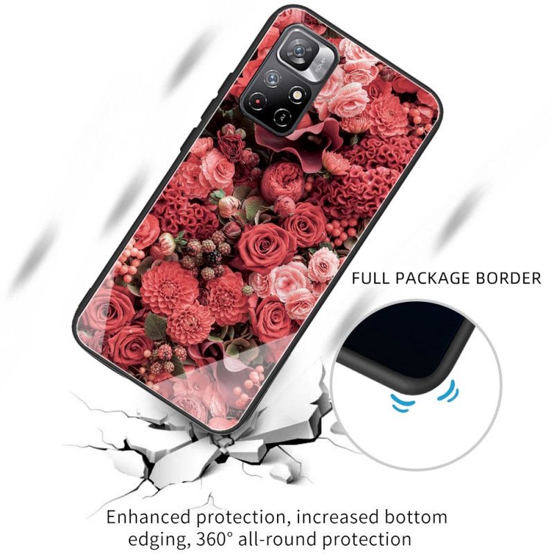 Cover Til Xiaomi Redmi Note 11 / Poco M4 Pro 5g Lyserøde Blomster Af Hærdet Glas