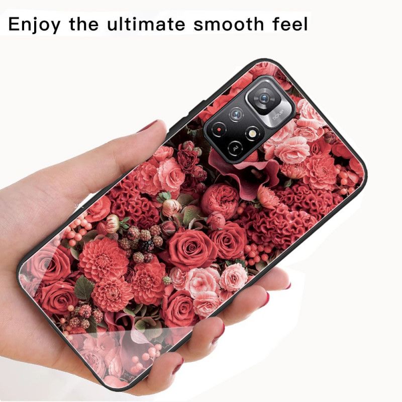 Cover Til Xiaomi Redmi Note 11 / Poco M4 Pro 5g Lyserøde Blomster Af Hærdet Glas