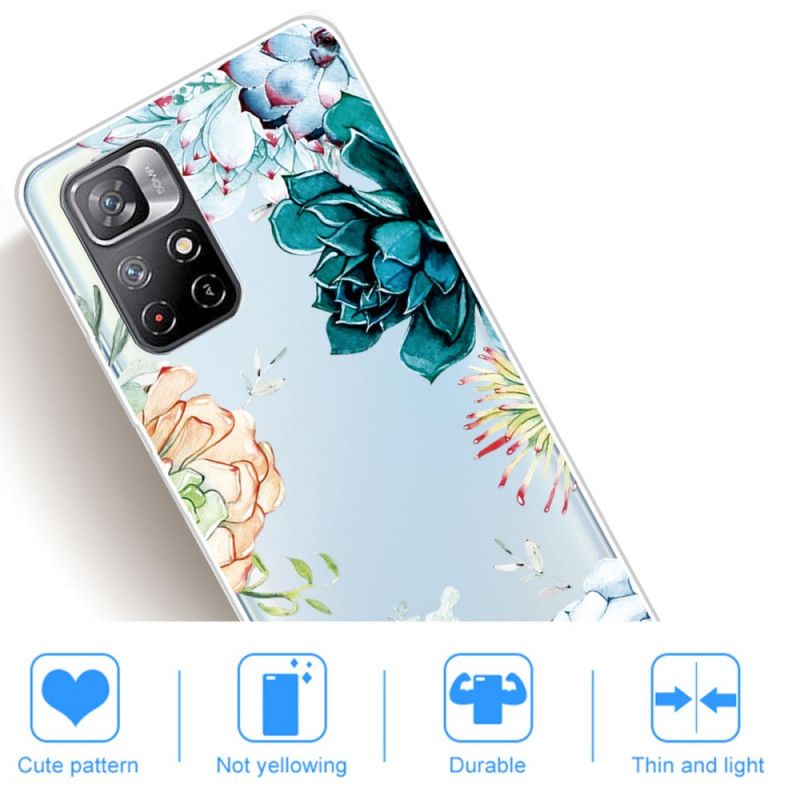 Cover Xiaomi Redmi Note 11 / Poco M4 Pro 5g Akvarelblomster