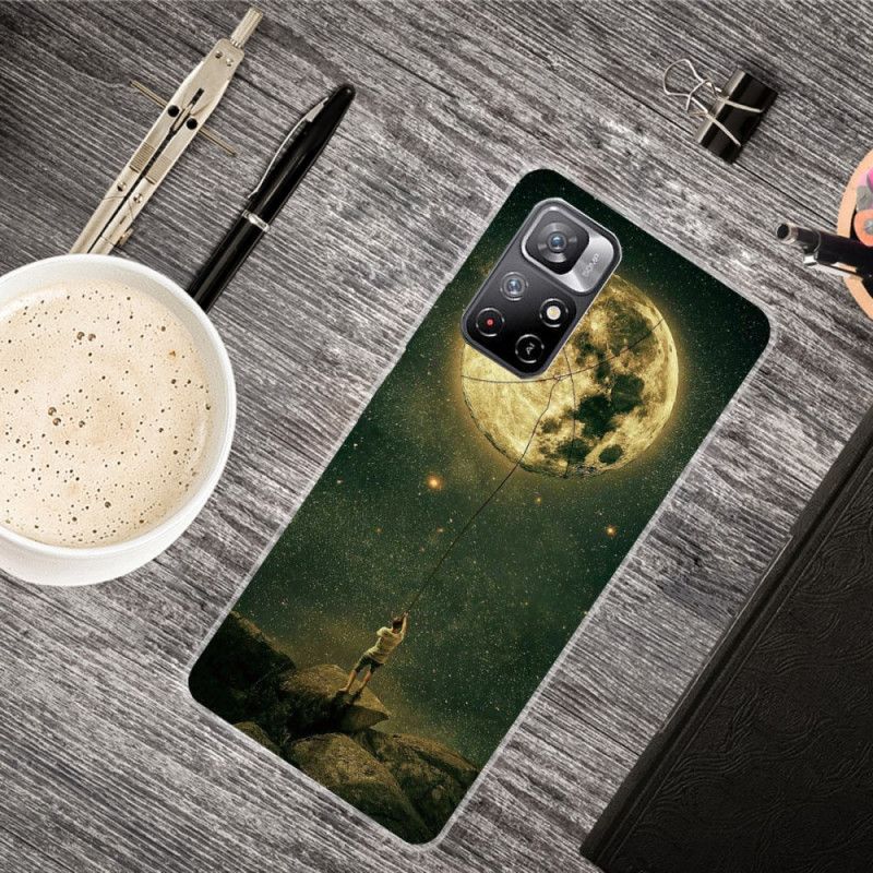 Cover Xiaomi Redmi Note 11 / Poco M4 Pro 5g Fleksibel Mand I Månen