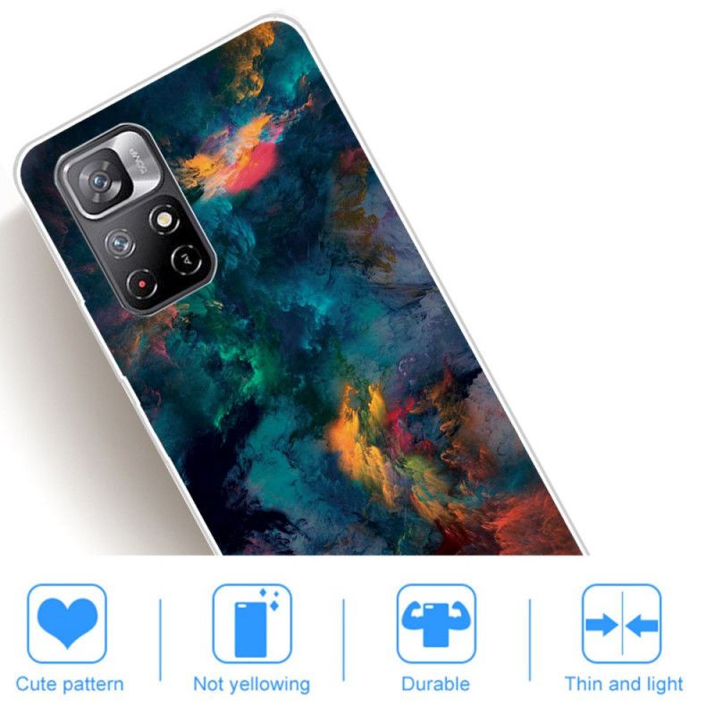 Cover Xiaomi Redmi Note 11 / Poco M4 Pro 5g Telefon Etui Farvede Skyer