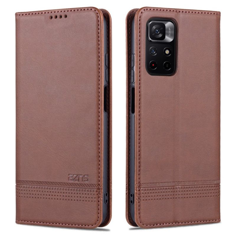 Flip Cover Til Xiaomi Redmi Note 11 / Poco M4 Pro 5g Azns Læderstil