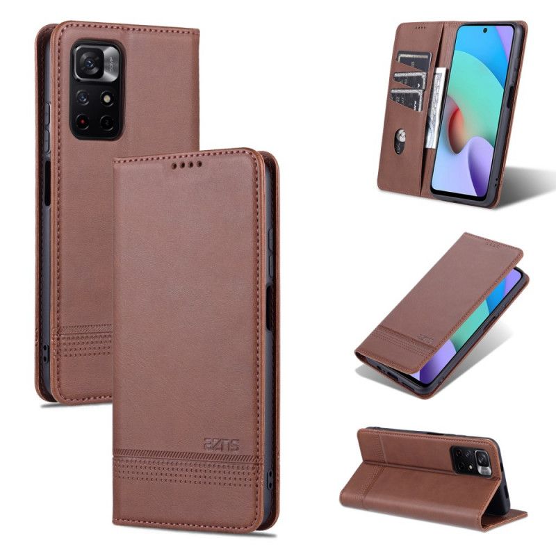 Flip Cover Til Xiaomi Redmi Note 11 / Poco M4 Pro 5g Azns Læderstil