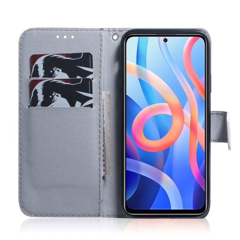 Flip Cover Til Xiaomi Redmi Note 11 / Poco M4 Pro 5g Drømmende Løve