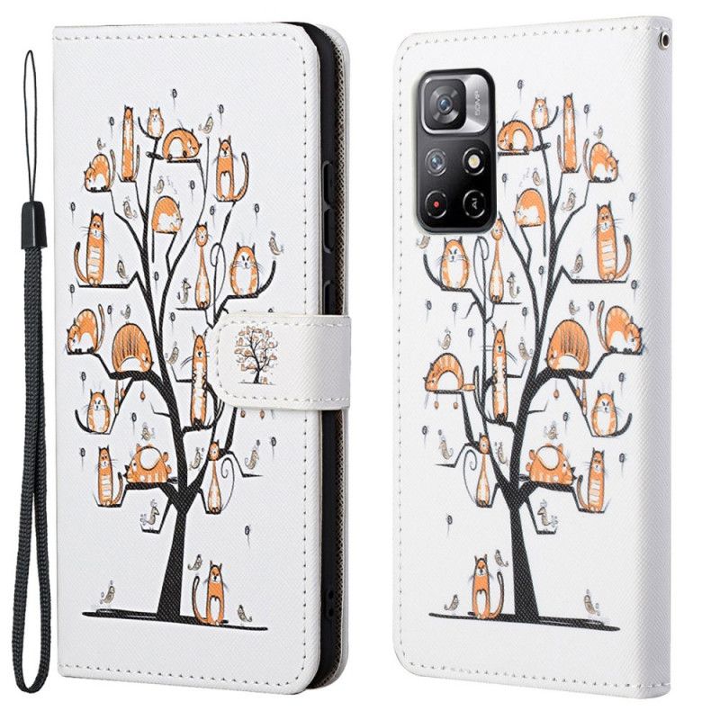 Flip Cover Til Xiaomi Redmi Note 11 / Poco M4 Pro 5g Funky Cats Strappy