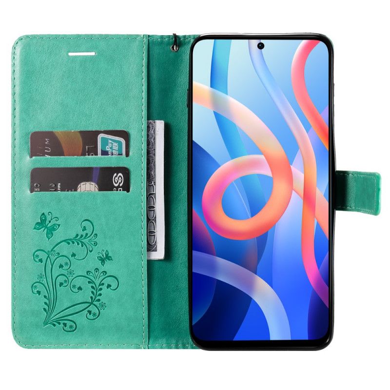 Flip Cover Til Xiaomi Redmi Note 11 / Poco M4 Pro 5g Kæmpe Strammesommerfugle