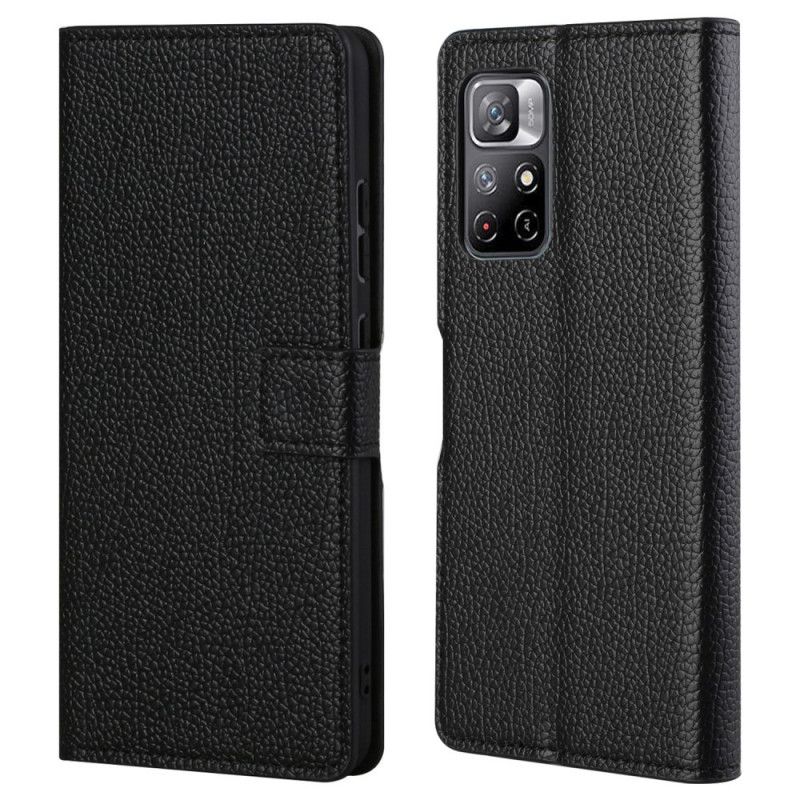 Flip Cover Til Xiaomi Redmi Note 11 / Poco M4 Pro 5g Litchi Grain Lædereffekt