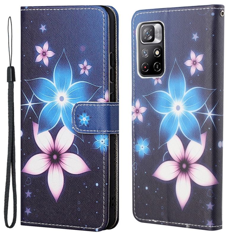 Flip Cover Til Xiaomi Redmi Note 11 / Poco M4 Pro 5g Lunar Strappy Flowers