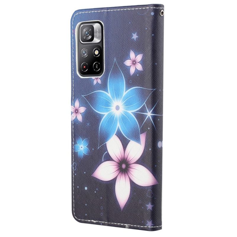 Flip Cover Til Xiaomi Redmi Note 11 / Poco M4 Pro 5g Lunar Strappy Flowers