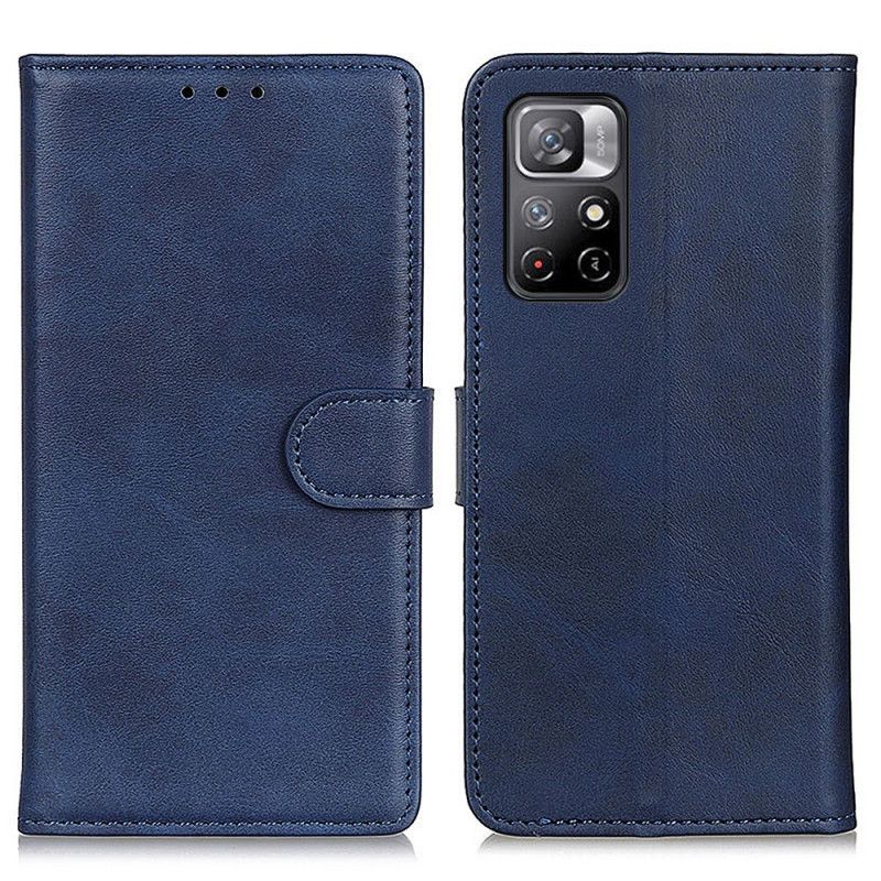 Flip Cover Til Xiaomi Redmi Note 11 / Poco M4 Pro 5g Mat Lædereffekt