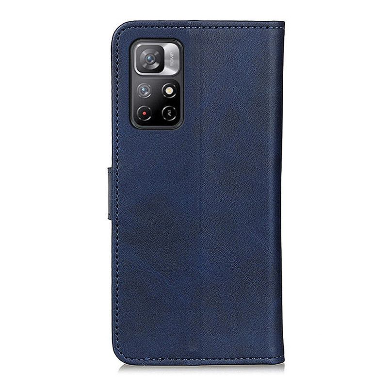 Flip Cover Til Xiaomi Redmi Note 11 / Poco M4 Pro 5g Mat Lædereffekt