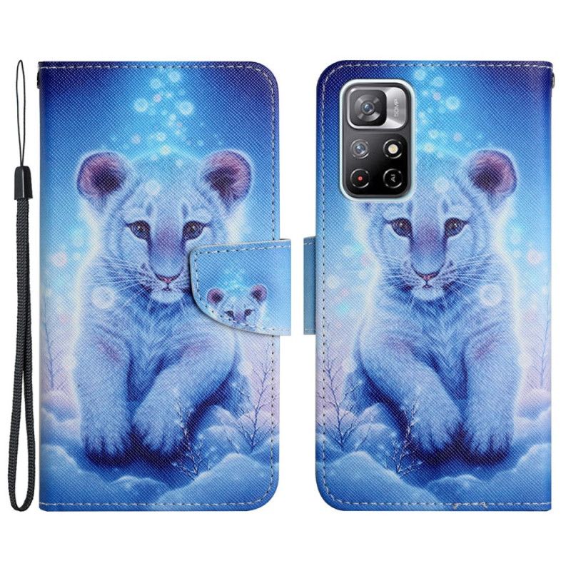 Flip Cover Til Xiaomi Redmi Note 11 / Poco M4 Pro 5g Snow Tiger