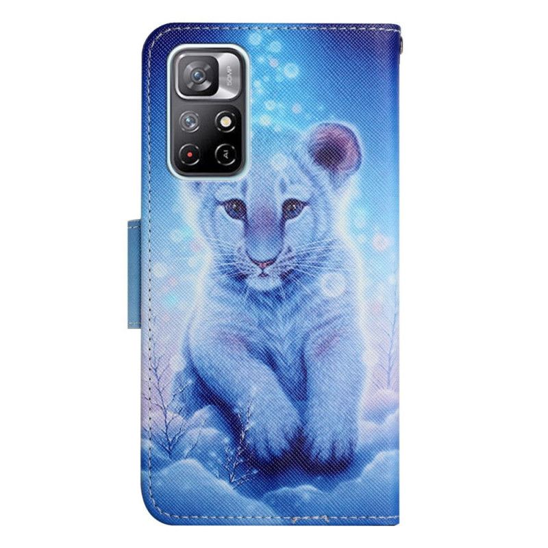 Flip Cover Til Xiaomi Redmi Note 11 / Poco M4 Pro 5g Snow Tiger