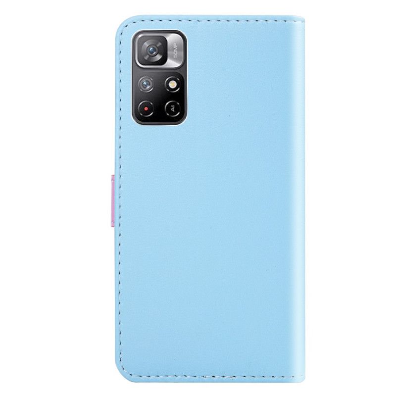 Flip Cover Til Xiaomi Redmi Note 11 / Poco M4 Pro 5g Trefarvet Lædereffekt