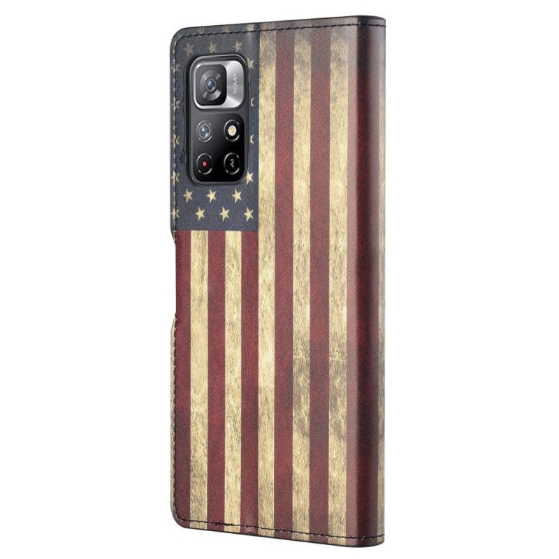 Flip Cover Xiaomi Redmi Note 11 / Poco M4 Pro 5g Amerikansk Flag