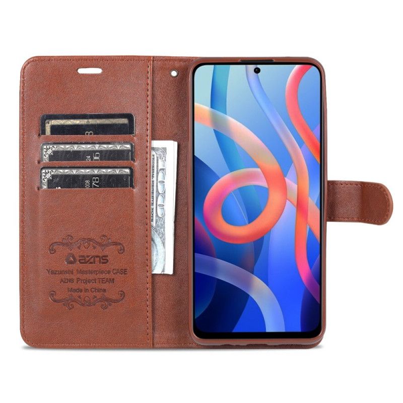 Flip Cover Xiaomi Redmi Note 11 / Poco M4 Pro 5g Azns Imiteret Læder