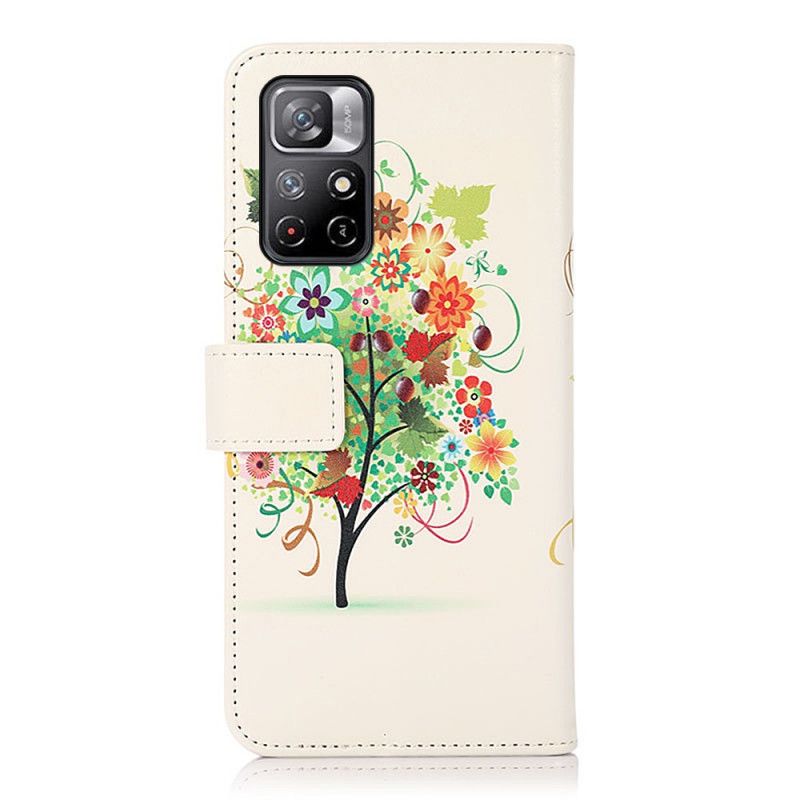 Flip Cover Xiaomi Redmi Note 11 / Poco M4 Pro 5g Blomstrende Træ