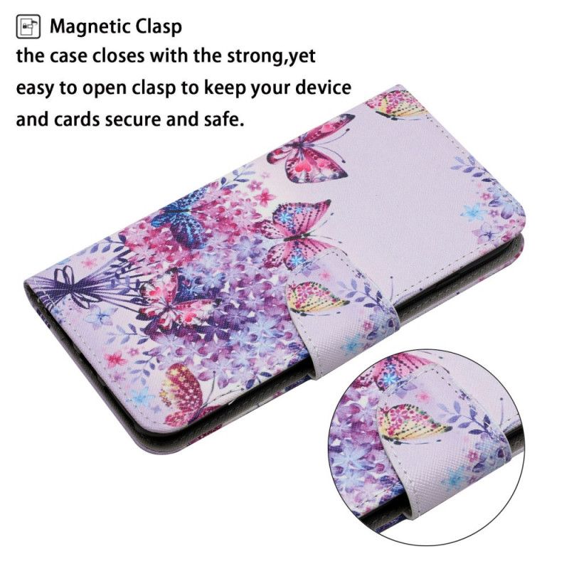 Flip Cover Xiaomi Redmi Note 11 / Poco M4 Pro 5g Buket Af Blomster Og Sommerfugle