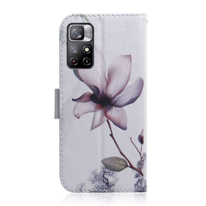 Flip Cover Xiaomi Redmi Note 11 / Poco M4 Pro 5g Gammel Lyserød Blomst