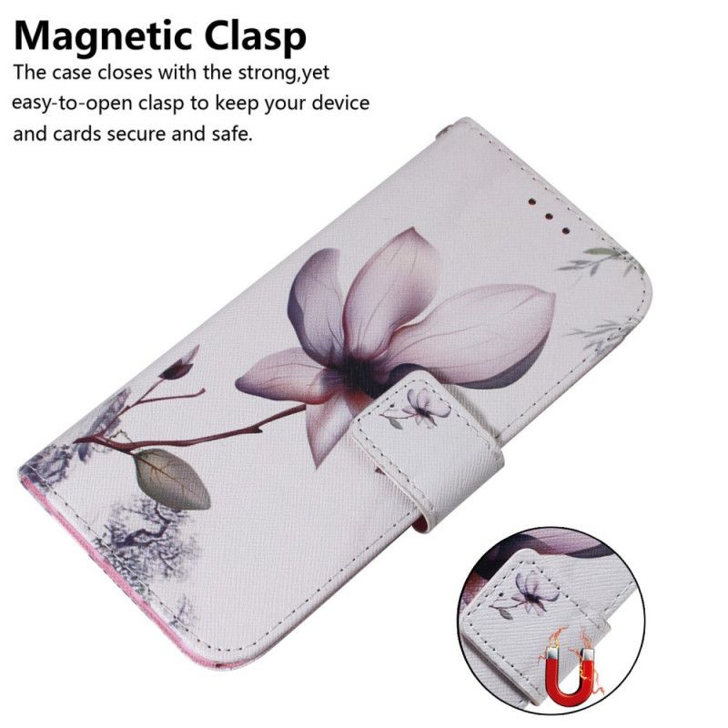 Flip Cover Xiaomi Redmi Note 11 / Poco M4 Pro 5g Gammel Lyserød Blomst