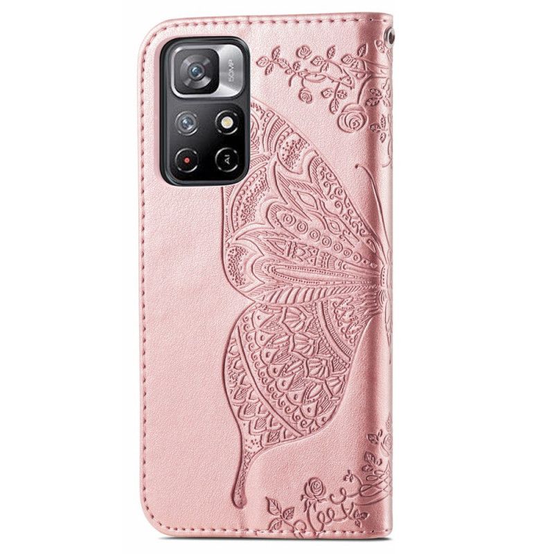 Flip Cover Xiaomi Redmi Note 11 / Poco M4 Pro 5g Halve Sommerfugle