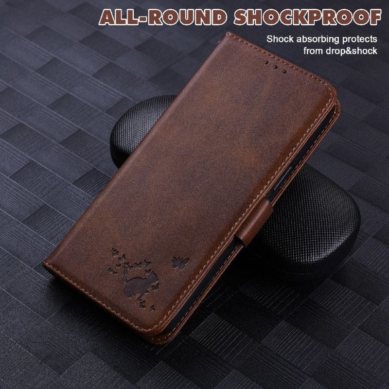 Flip Cover Xiaomi Redmi Note 11 / Poco M4 Pro 5g Kat Og Sommerfugle