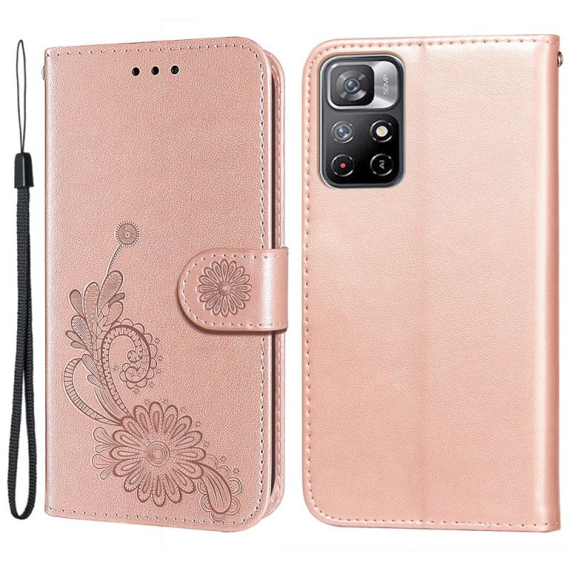 Flip Cover Xiaomi Redmi Note 11 / Poco M4 Pro 5g Lace And Lotus Strappy