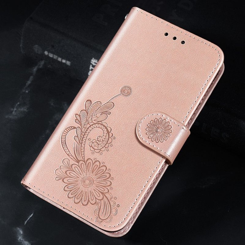 Flip Cover Xiaomi Redmi Note 11 / Poco M4 Pro 5g Lace And Lotus Strappy