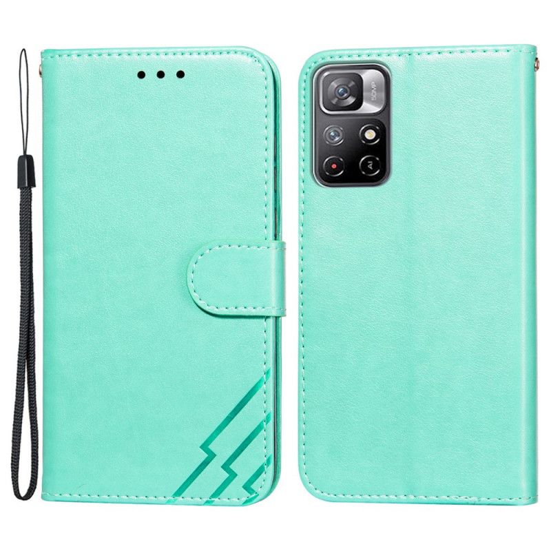 Flip Cover Xiaomi Redmi Note 11 / Poco M4 Pro 5g Lædereffekt Lightning Design