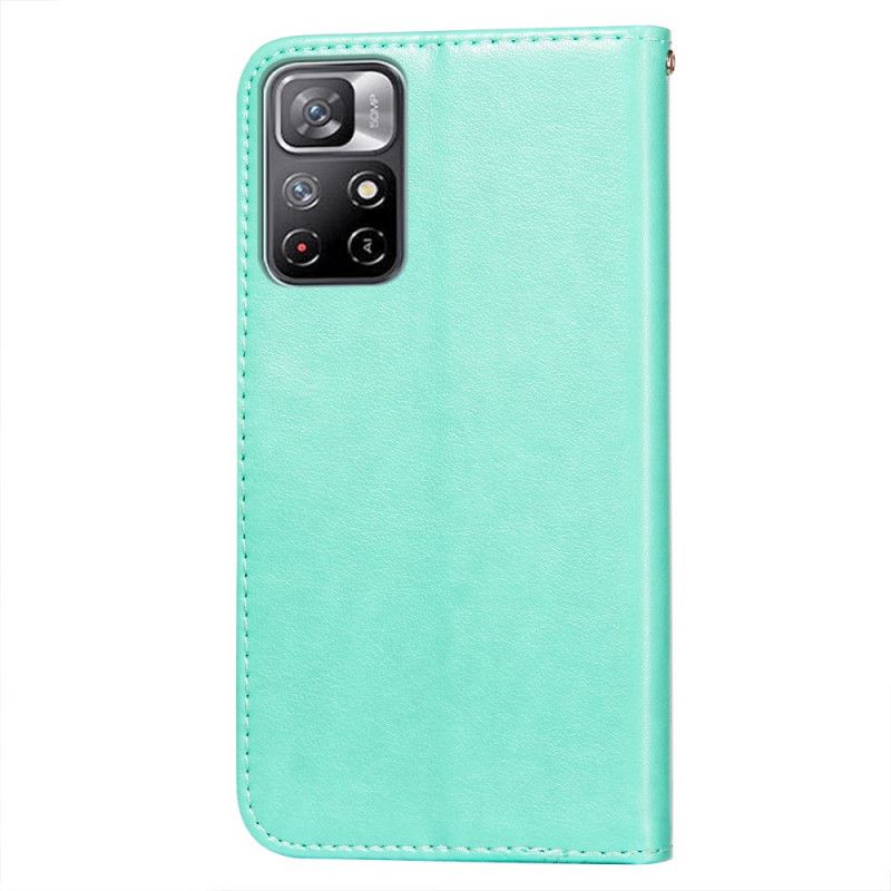 Flip Cover Xiaomi Redmi Note 11 / Poco M4 Pro 5g Lædereffekt Lightning Design