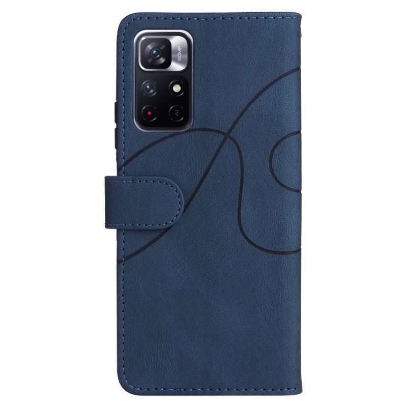 Flip Cover Xiaomi Redmi Note 11 / Poco M4 Pro 5g Signature Tofarvet Imiteret Læder