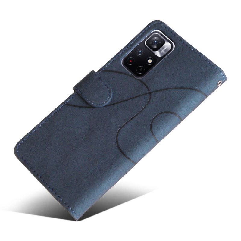 Flip Cover Xiaomi Redmi Note 11 / Poco M4 Pro 5g Signature Tofarvet Imiteret Læder