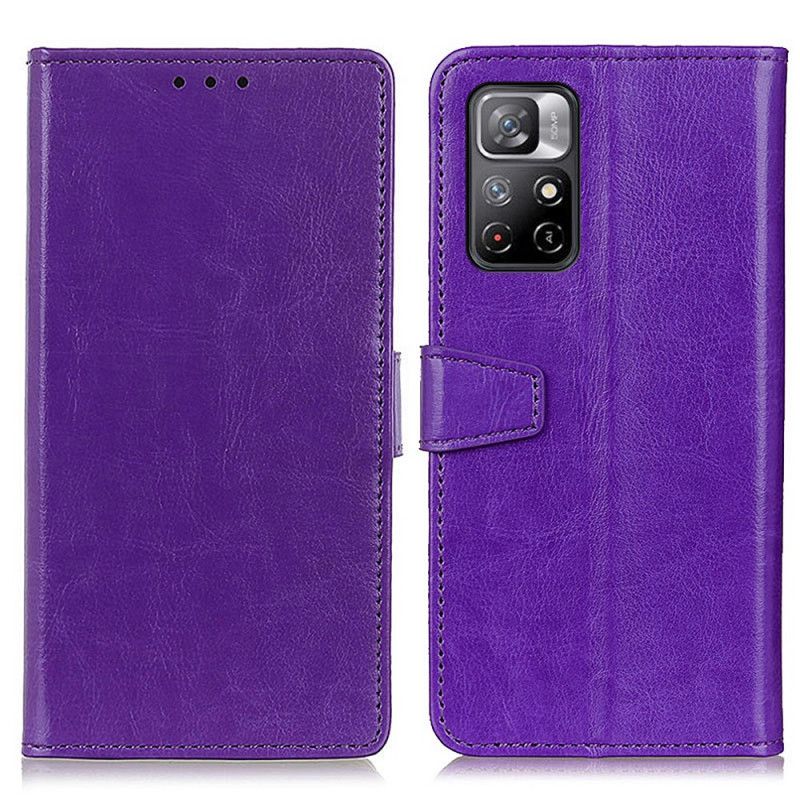 Flip Cover Xiaomi Redmi Note 11 / Poco M4 Pro 5g Skinnende Lædereffekt