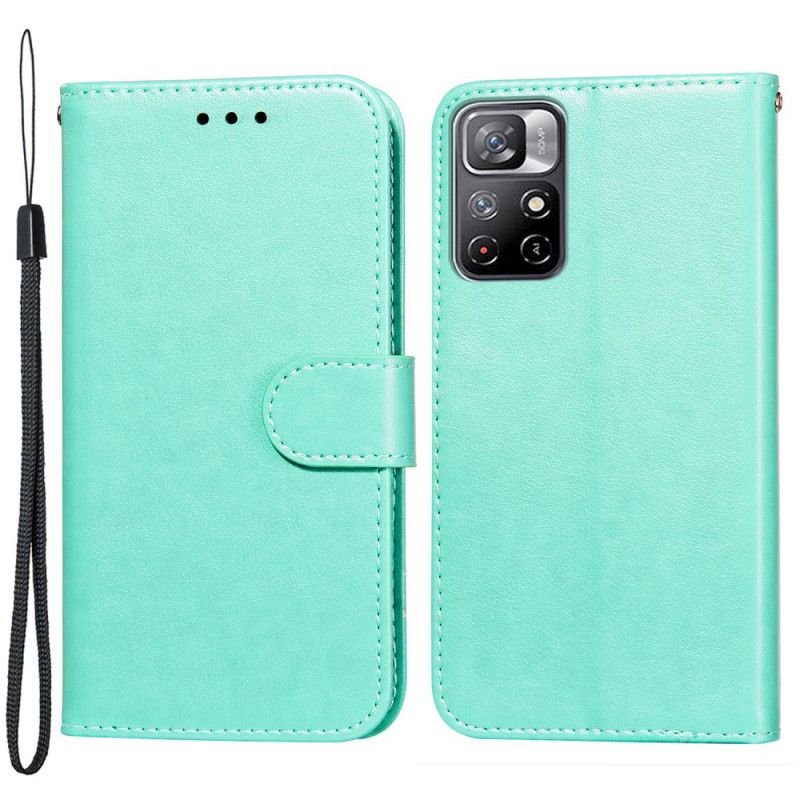 Flip Cover Xiaomi Redmi Note 11 / Poco M4 Pro 5g Solid Color Series Strappy