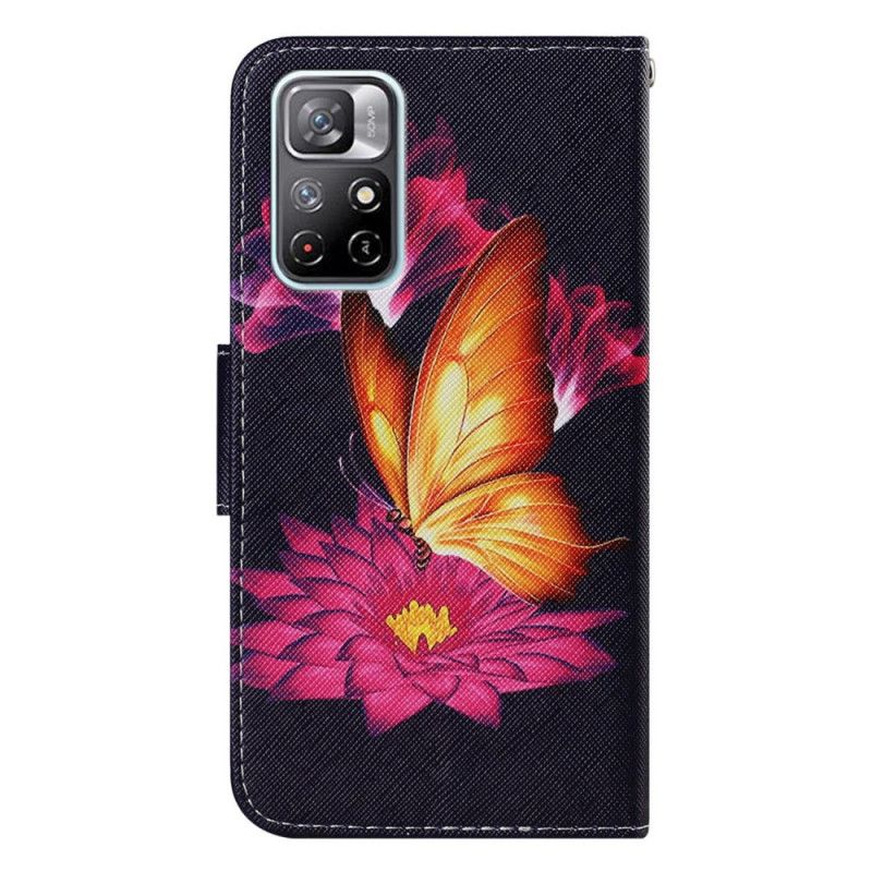 Flip Cover Xiaomi Redmi Note 11 / Poco M4 Pro 5g Sommerfugl Og Lotus