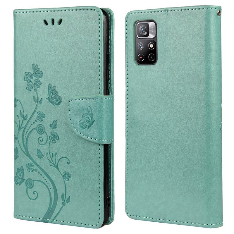 Flip Cover Xiaomi Redmi Note 11 / Poco M4 Pro 5g Sommerfugle Og Blomster