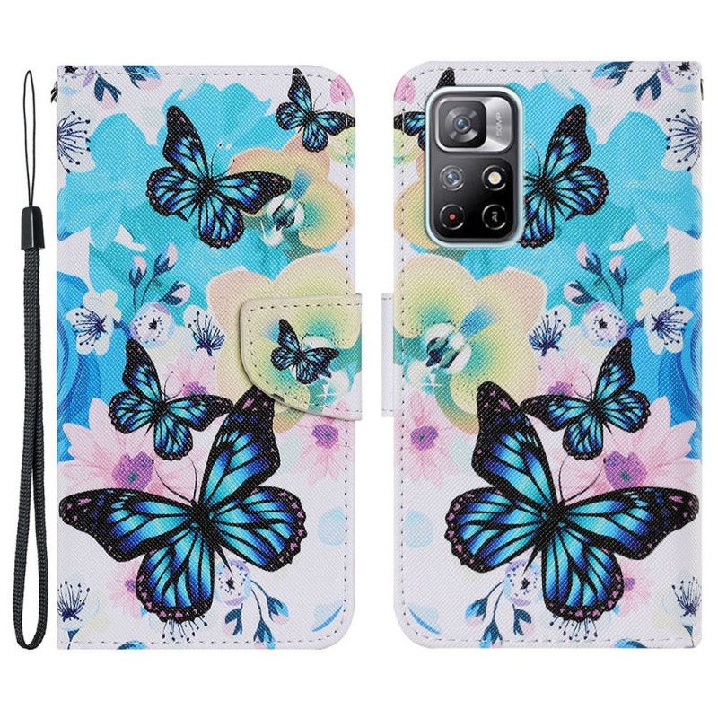 Flip Cover Xiaomi Redmi Note 11 / Poco M4 Pro 5g Sommerfugle Og Sommerblomster