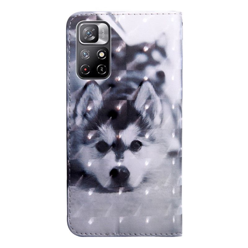 Flip Cover Xiaomi Redmi Note 11 / Poco M4 Pro 5g Sort Og Hvid Hund