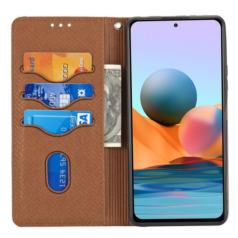 Flip Cover Xiaomi Redmi Note 11 / Poco M4 Pro 5g Stil Vævet Læderrem