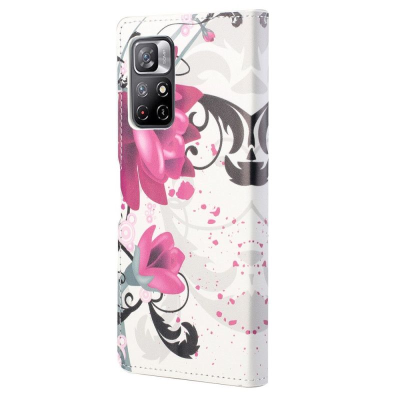 Flip Cover Xiaomi Redmi Note 11 / Poco M4 Pro 5g Tropiske Blomster