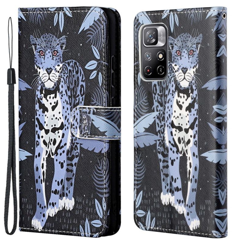 Læder Cover Xiaomi Redmi Note 11 / Poco M4 Pro 5g Leopard Strappy