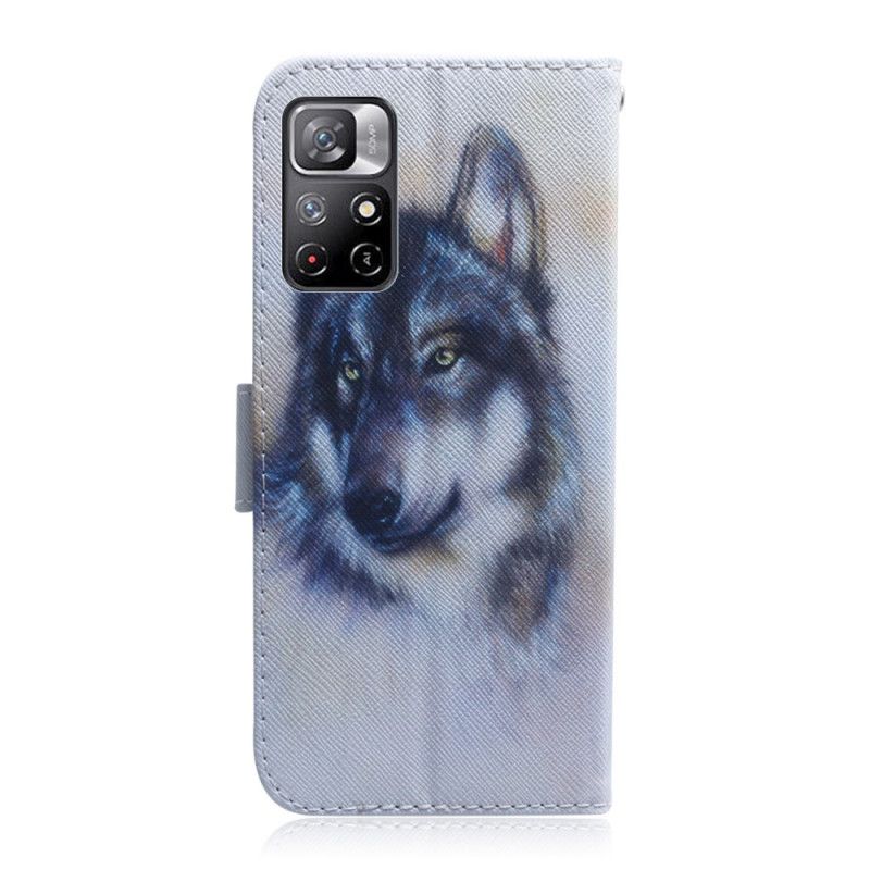 Læder Cover Xiaomi Redmi Note 11 / Poco M4 Pro 5g Telefon Etui Canine Look