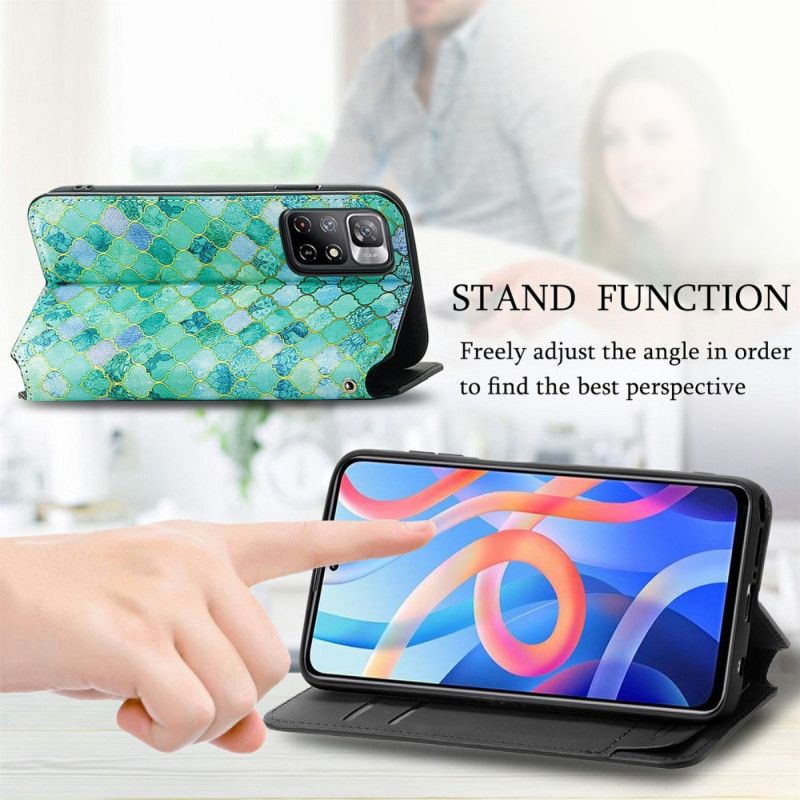 Læder Cover Xiaomi Redmi Note 11 / Poco M4 Pro 5g Telefon Etui Design Rfid Caseneo