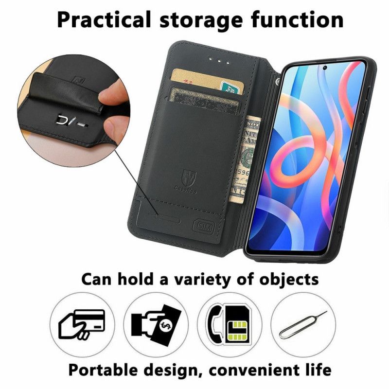 Læder Cover Xiaomi Redmi Note 11 / Poco M4 Pro 5g Telefon Etui Design Rfid Caseneo