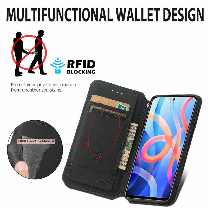 Læder Cover Xiaomi Redmi Note 11 / Poco M4 Pro 5g Telefon Etui Design Rfid Caseneo