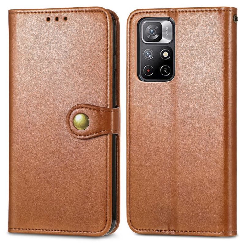 Læder Cover Xiaomi Redmi Note 11 / Poco M4 Pro 5g Telefon Etui Kunstlæder Og Vintage Lås