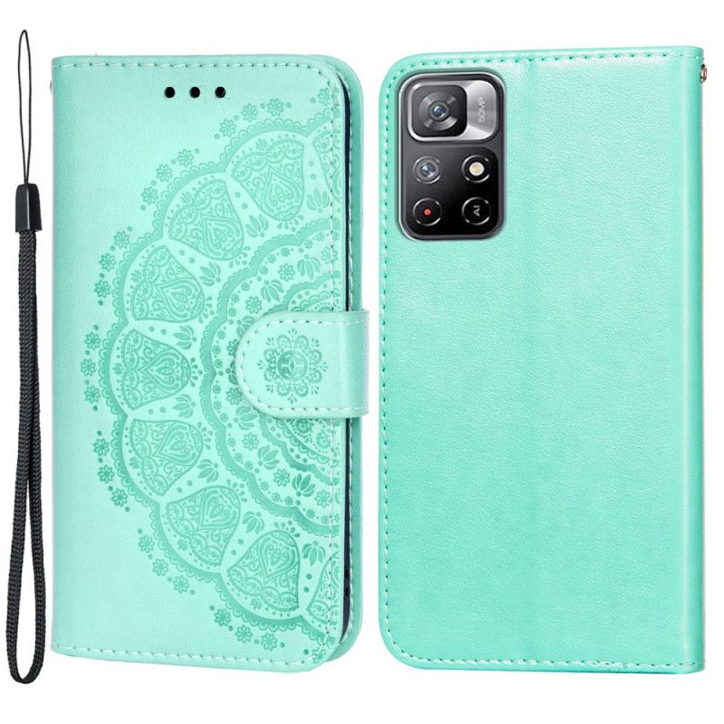 Læder Cover Xiaomi Redmi Note 11 / Poco M4 Pro 5g Telefon Etui Mandala Coral