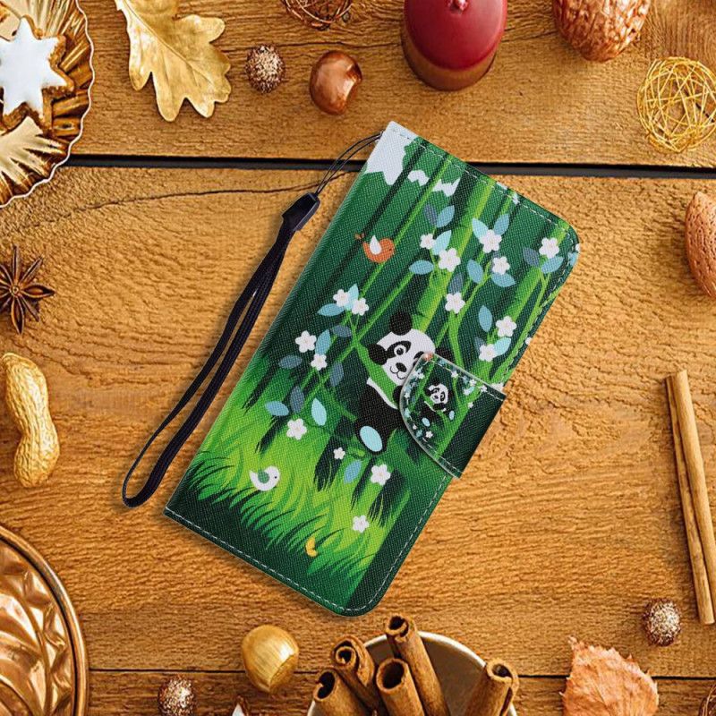 Læder Cover Xiaomi Redmi Note 11 / Poco M4 Pro 5g Telefon Etui Panda Walk