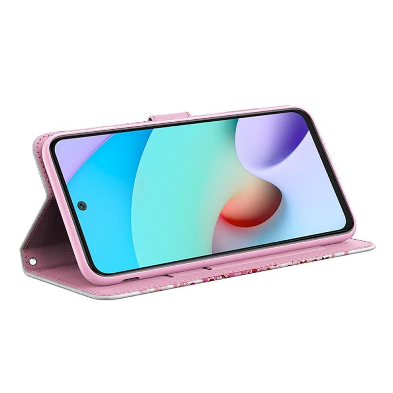 Læder Cover Xiaomi Redmi Note 11 / Poco M4 Pro 5g Telefon Etui Pink Træ