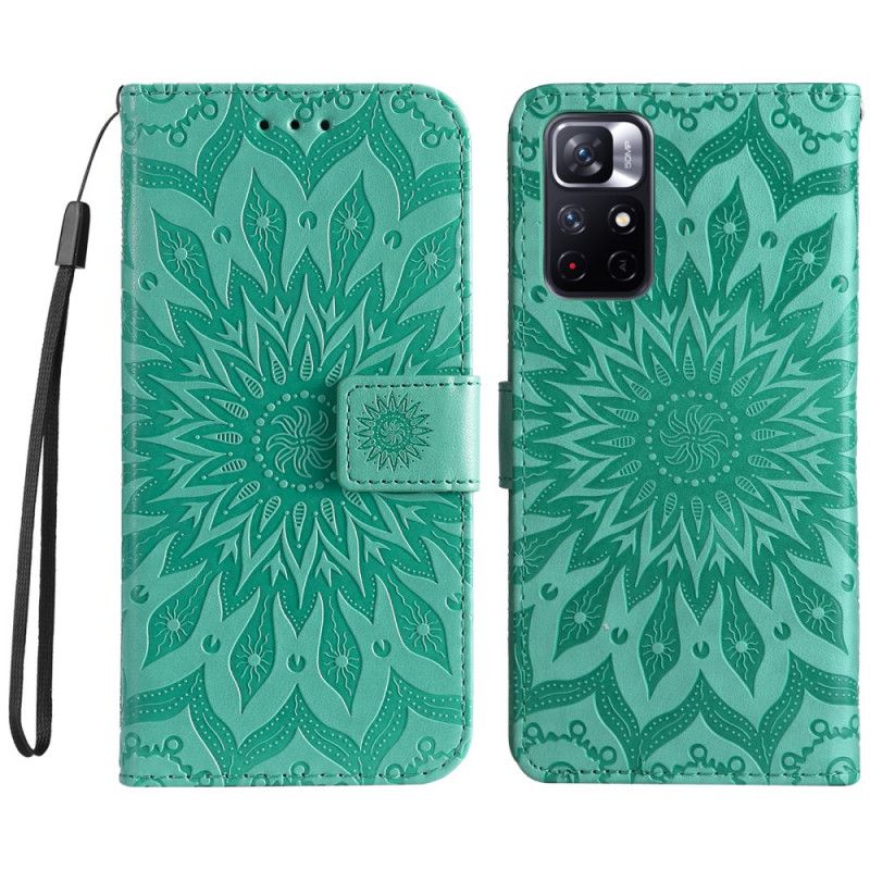 Læder Cover Xiaomi Redmi Note 11 / Poco M4 Pro 5g Telefon Etui Solblomst